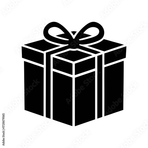 Black gift box vector present with ribbon bow for birthday christmas holiday celebration 90
