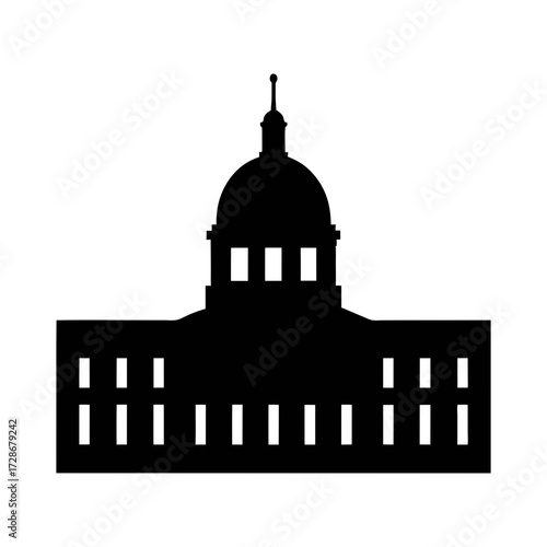 Capitol building silhouette vector illustration government architecture landmark dome design usa icon