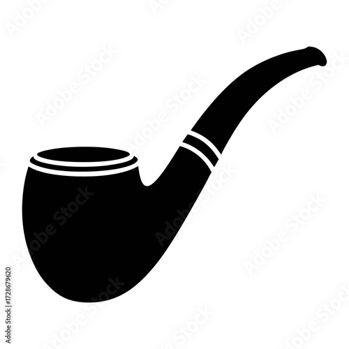 Isolated classic tobacco smoking pipe vector illustration for smokers and pipe collectors art design