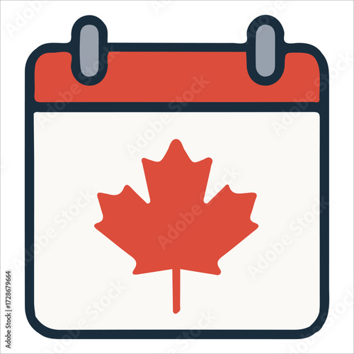 Canada Day Calendar Icon Highlighting National Holiday Date