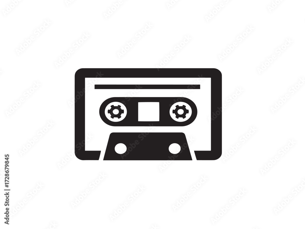 Fototapeta premium Sound and Video Recording Icon in Stylish Silhouette Vector Illustration Artwork