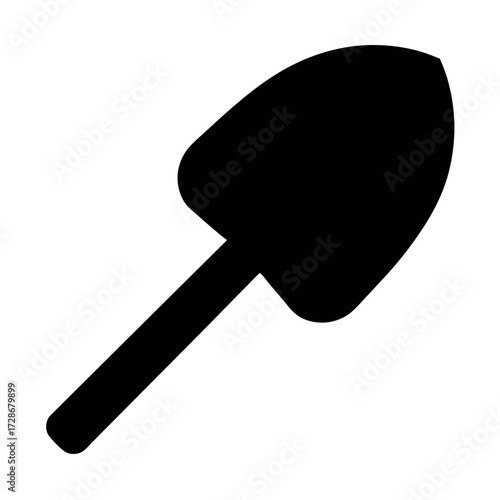 Shovel icon garden tool gardening equipment digging tool hand tool planting tool black silhouette