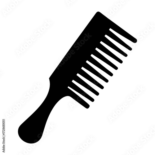 Black comb vector clip art for hair styling and grooming illustration and design element tool
