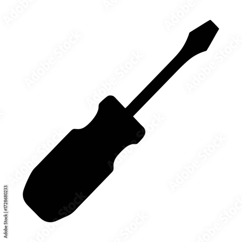 Flat head screwdriver tool vector illustration for diy projects repair jobs and construction work design