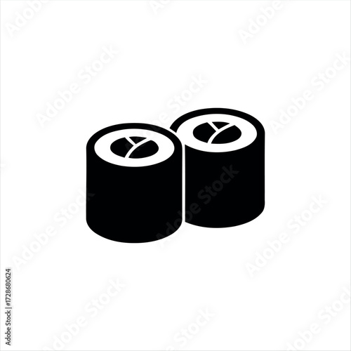 Minimal nigiri sushi icon with chopsticks. A modern design ideal for restaurant menus, food apps, or Japanese cuisine graphics