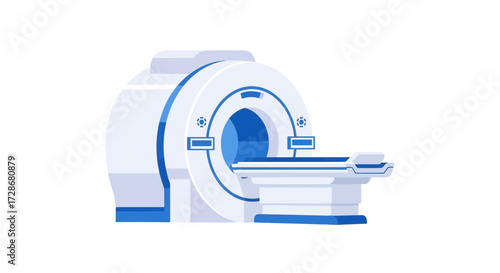 Illustration of an MRI machine used for medical imaging.