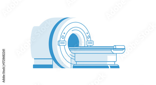 Illustration of an MRI machine, a medical imaging technology used in hospitals.