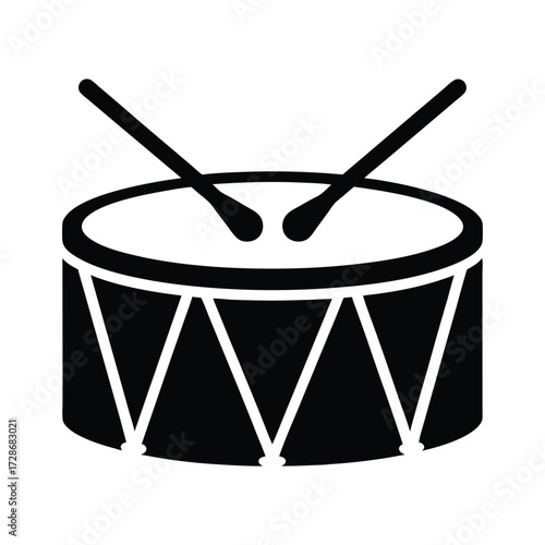 Black drum set vector illustration for music instrument percussion band orchestra design element
