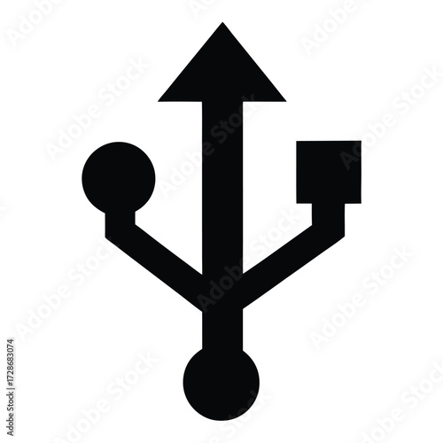 Usb universal serial bus connection symbol icon vector illustration connectivity technology port
