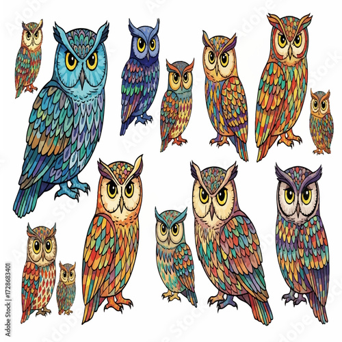 set of owls
