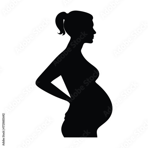 Pregnant woman silhouette vector illustration for maternity and pregnancy concept design use