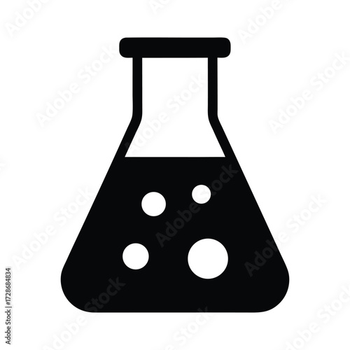 Laboratory flask experiment science chemistry research beaker test tube liquid icon vector design
