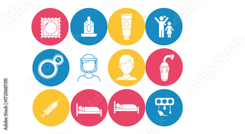 Sexual health and family planning icon set