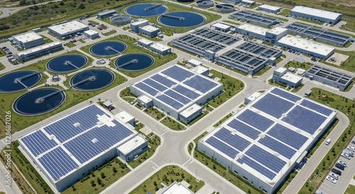 Solar Panels Power Water Treatment Plant.