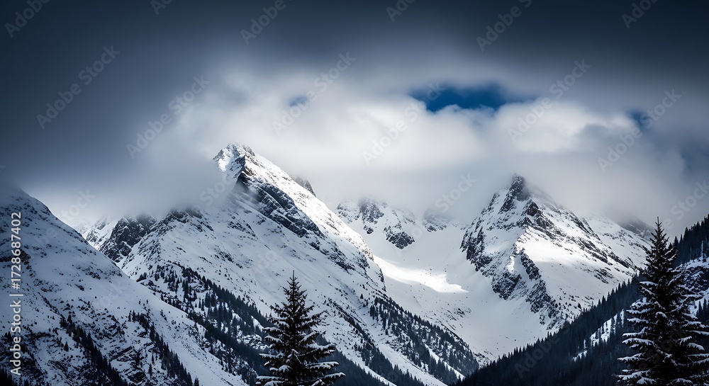 Obraz premium Snowy mountain peaks