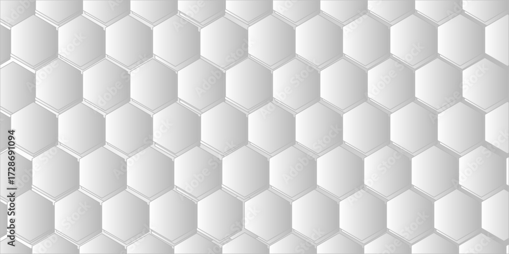 Fototapeta premium A geometric seamless hexagon grid pattern with a honeycomb structure and 3D texture for a modern tech wallpaper design