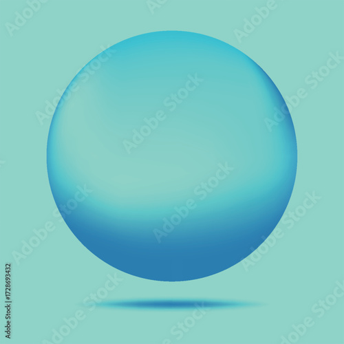 Glossy 3D blue sphere with smooth gradient shading, subtle highlight reflection, and soft shadow on light background, modern minimal abstract design perfect for digital art, branding, and wallpaper.