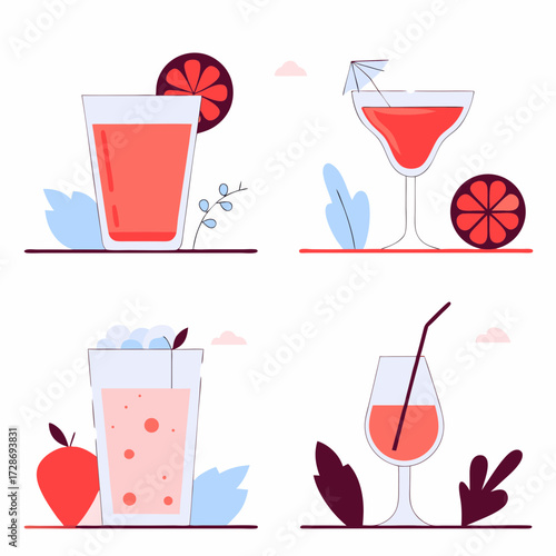 set of drinks