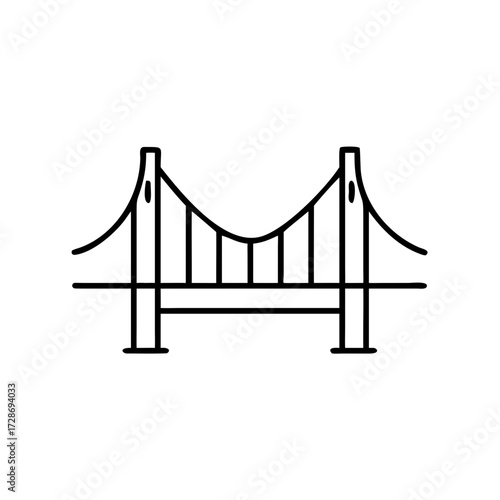 Simple line illustration of a bridge design  