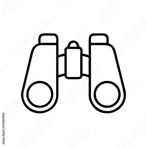Outline of binoculars on white background  