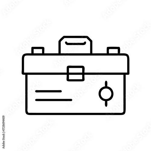 Tool box in minimalist style with simple line design  