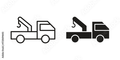 Fotografie Tow truck icon clipart and lineart vector symbols
