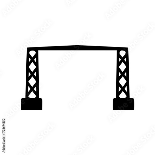 Black silhouette of event stage truss with cross braces for construction