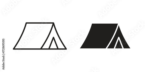 Bild auf Leinwand Tent icon clipart and lineart vector symbols