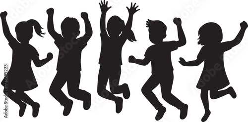 silhouettes of people dancing vector illustration