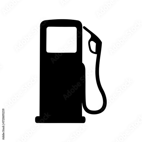 Black and white image depicting a gasoline pump for vehicle refueling