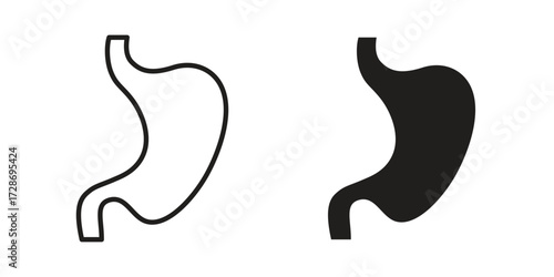 Fotografie Stomach icon clipart and lineart vector symbols