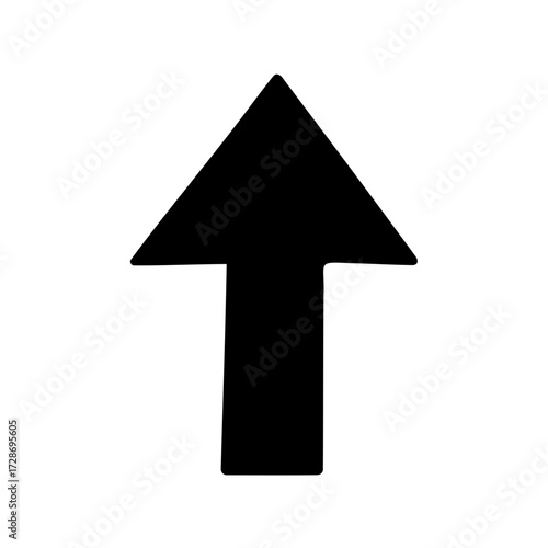 Isolated upward facing arrow illustration representing direction guidance or navigation concept