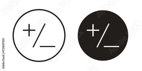 Photos Plus minus icon clipart and lineart vector symbols