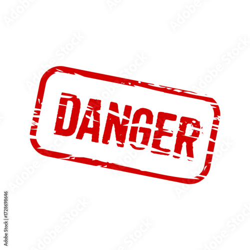 Danger Alert Red Stamp with a Distressed Look to Catch Attention and Warn Against Hazards