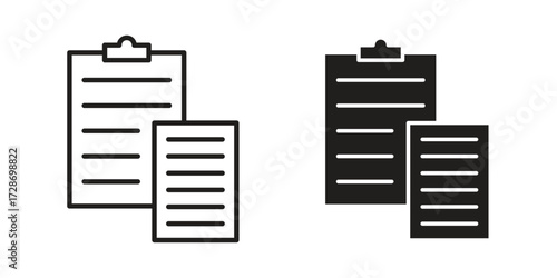 Cuadro en lienzo Paste icon clipart and lineart vector symbols