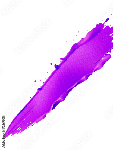 Vivid Purple Ink Splash Stroke Isolated on Clear Page