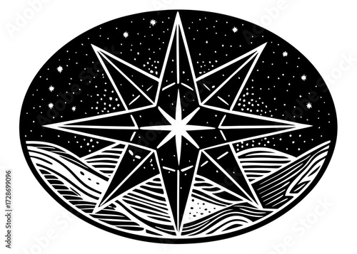 Star Navigation Silhouette, Columbus Day Astronomy SVG, PNG