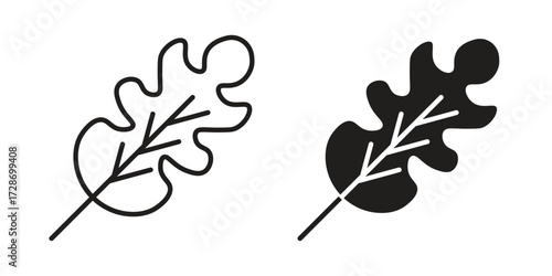 Tableau sur toile Oak Leaf icon clipart and lineart vector symbols