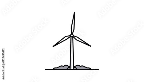 Wind turbine illustration for renewable energy production