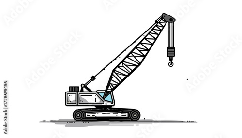 Crane lifting machine illustration 