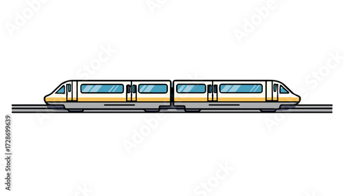 High-speed train and monorail illustration
