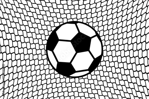 Clip art Soccer ball hitting goal net. Goal, scoring, net concept