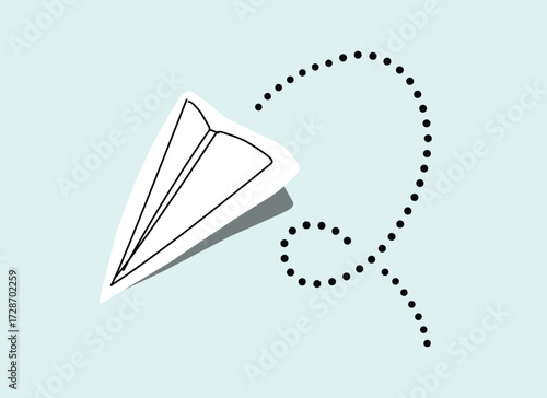 illustration with paper plane with direction.eps