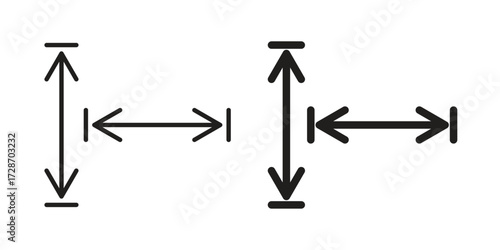 Photos Height and width icon clipart and lineart vector symbols