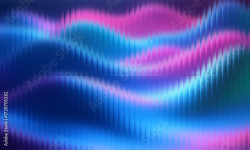 Vibrant ripple wave background with blue, purple, and pink gradients, smooth distortion and vertical ridges, abstract fluid motion, dynamic flow, seamless modern digital design for creative visuals