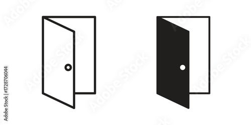 Door open icon clipart and lineart vector symbols