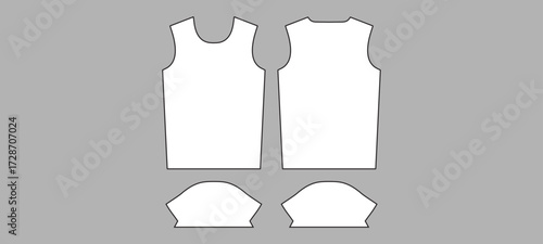 Small Size jersey pattern template t-shirt.