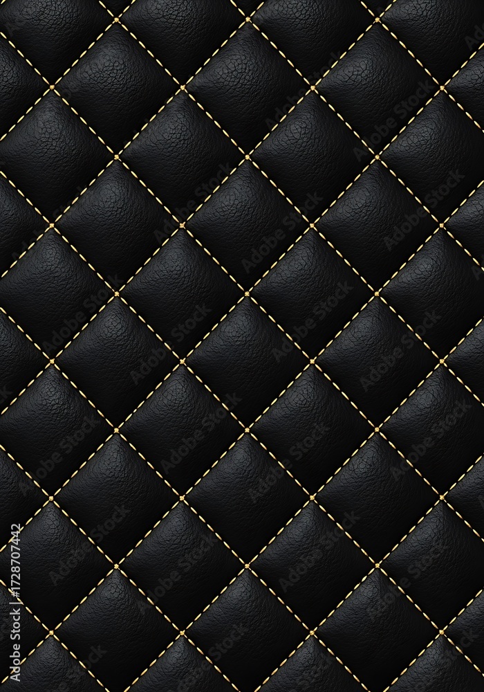 Fototapeta premium Sophisticated black stitched diamond pattern, perfect for backgrounds