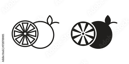 Fotografie Citrus icon clipart and lineart vector symbols