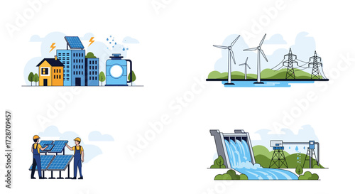 Exploring diverse sources of sustainable renewable energy generation for a greener future.